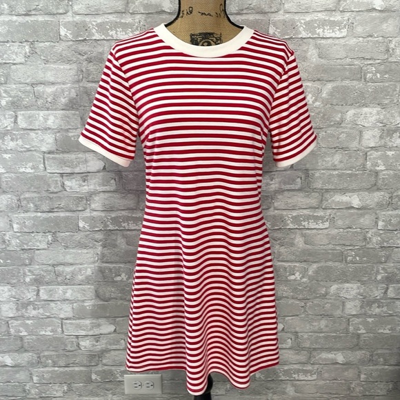 Copper Key Red And White Striped Dress - Picture 1 of 5